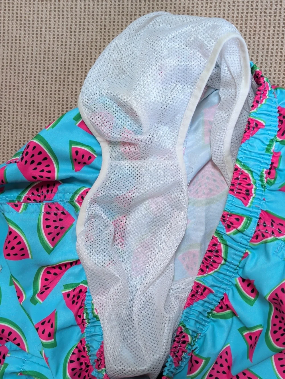 Cabana Bro , Watermelon Print Men's Swim Trunks. Size Large